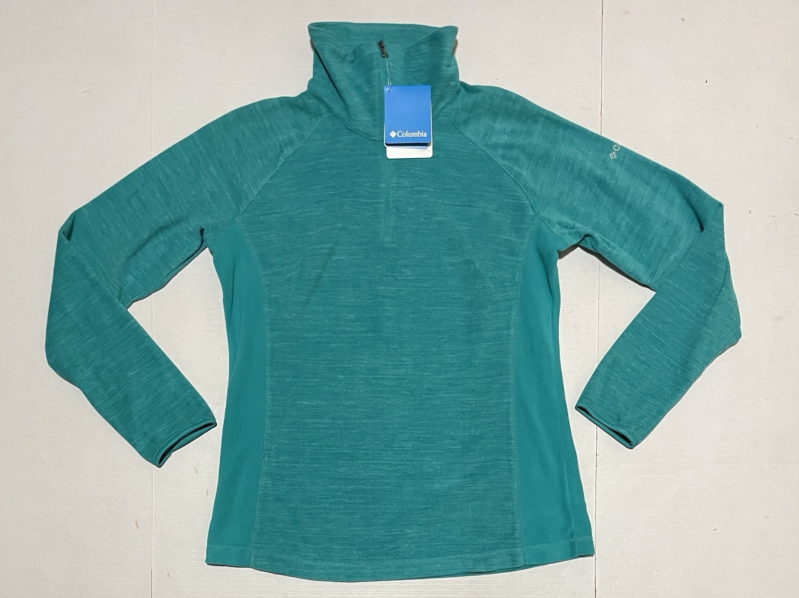 Columbia Glacial Fleece III 1/2 Zip Pullover Women’s Large Teal Long Sleeve NWT