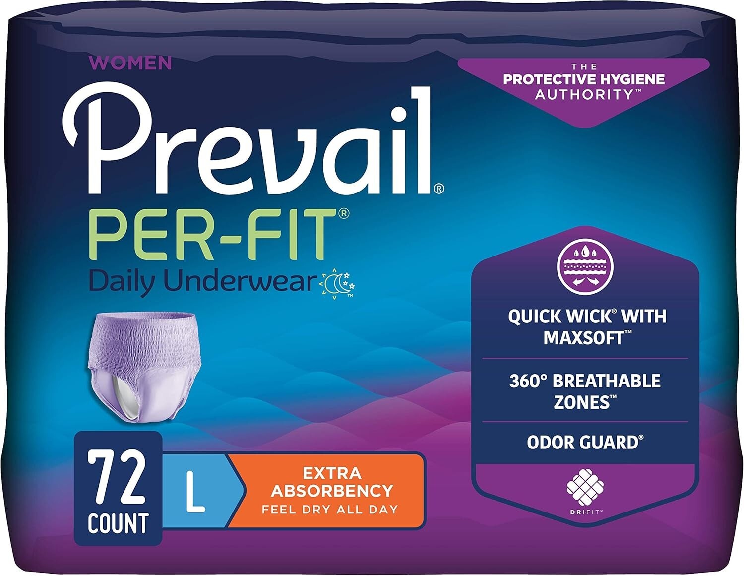 Prevail Women\'s protective Underwear Pull-Up Style Adult Diaper Max Absorbency
