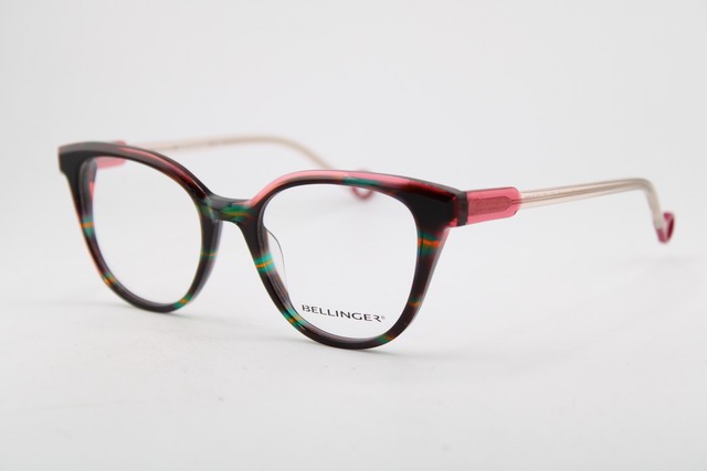 NEW BELLINGER DENMARK SURROUND-3 C.232 PINK GREEN AUTHENTIC EYEGLASSES 51-20