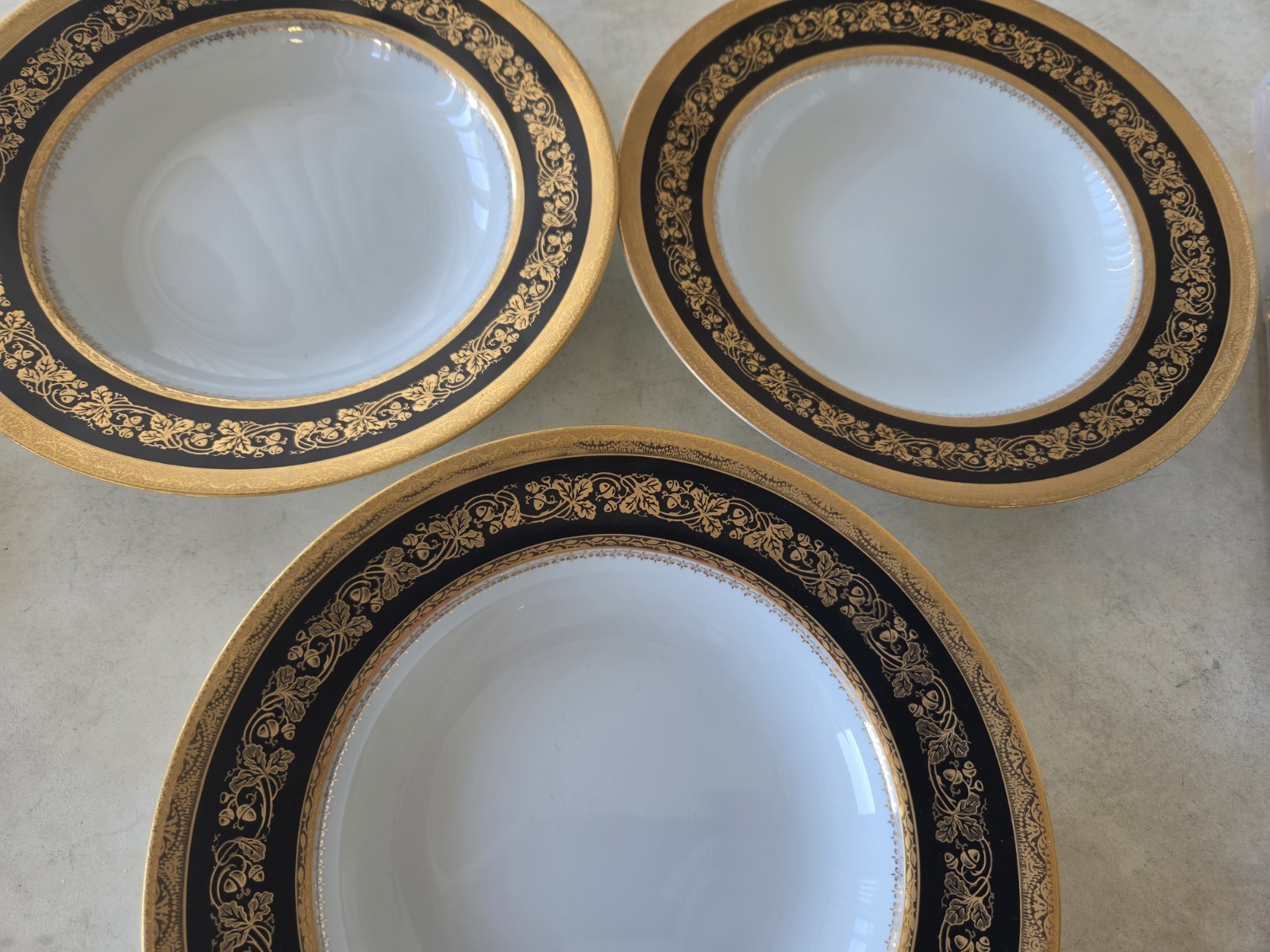 Rare Philippe Deshoulieres Oak Acorn French Limoge Soup Bowls