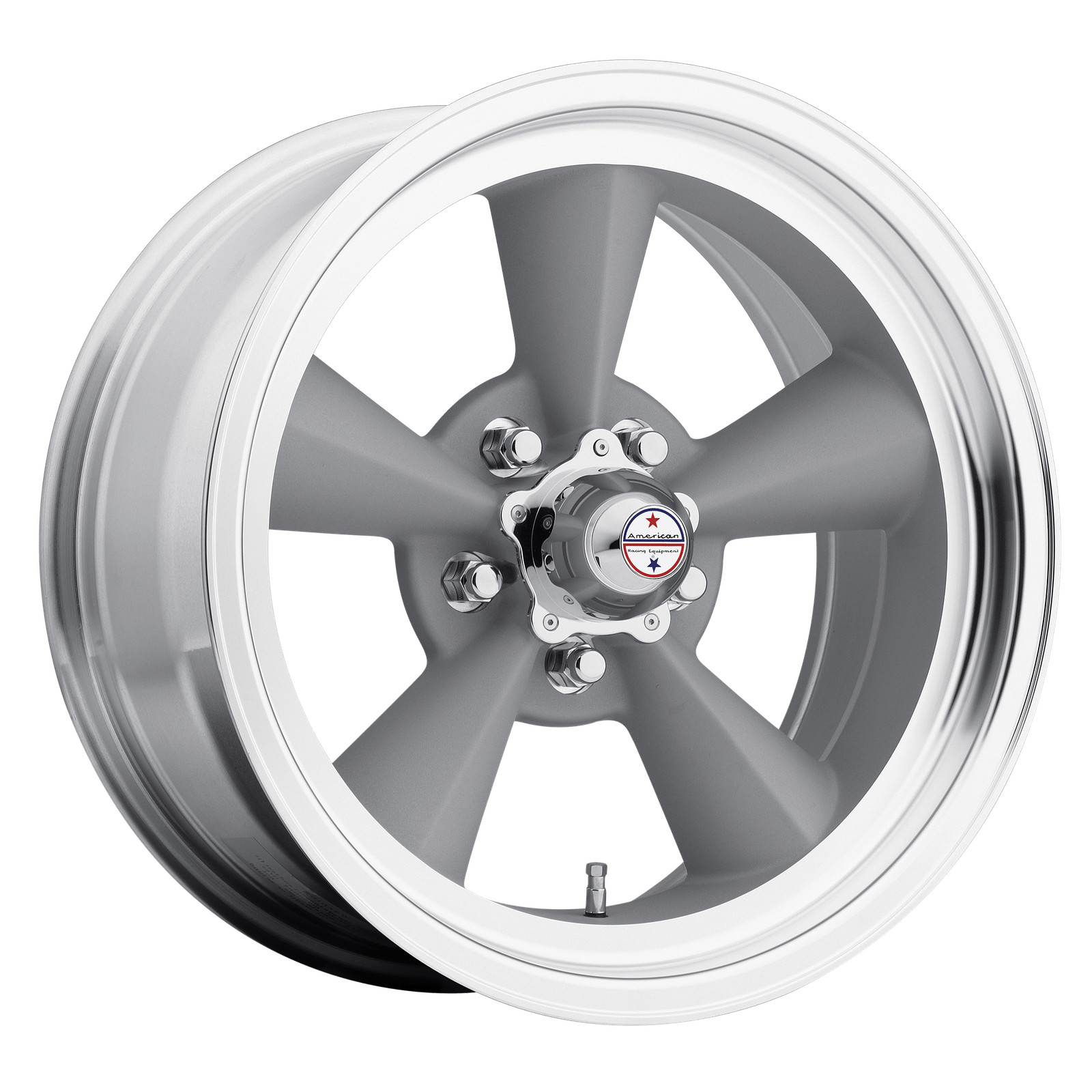 15x8.5 American Racing VN309 TT O Vintage Silver Mach Lip Wheel 5x5.5 (-24mm)