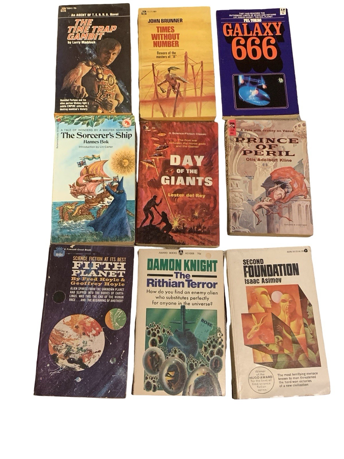 Vintage Fantasy Science Fiction Paperbacks 1960’s Lot Of 9 Various Authors Vintage Fantasy Science Fiction Paperbacks 1960’s Lot Of 9 Various Authors