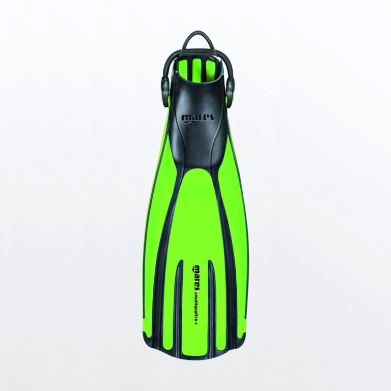 Mares Plana Avanti Quattro + Lime Regular Dive Fins - Open Heel (410003SAR LM)