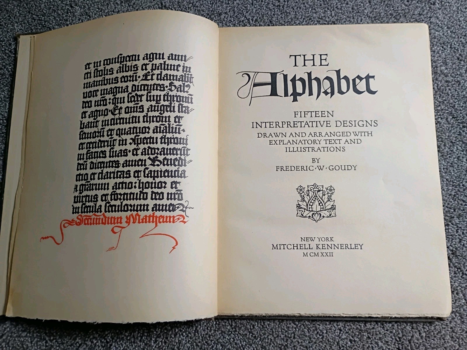 Frederic W. Goudy The Alphabet: Fifteen Interpretative Designs 1926 Signed Rare