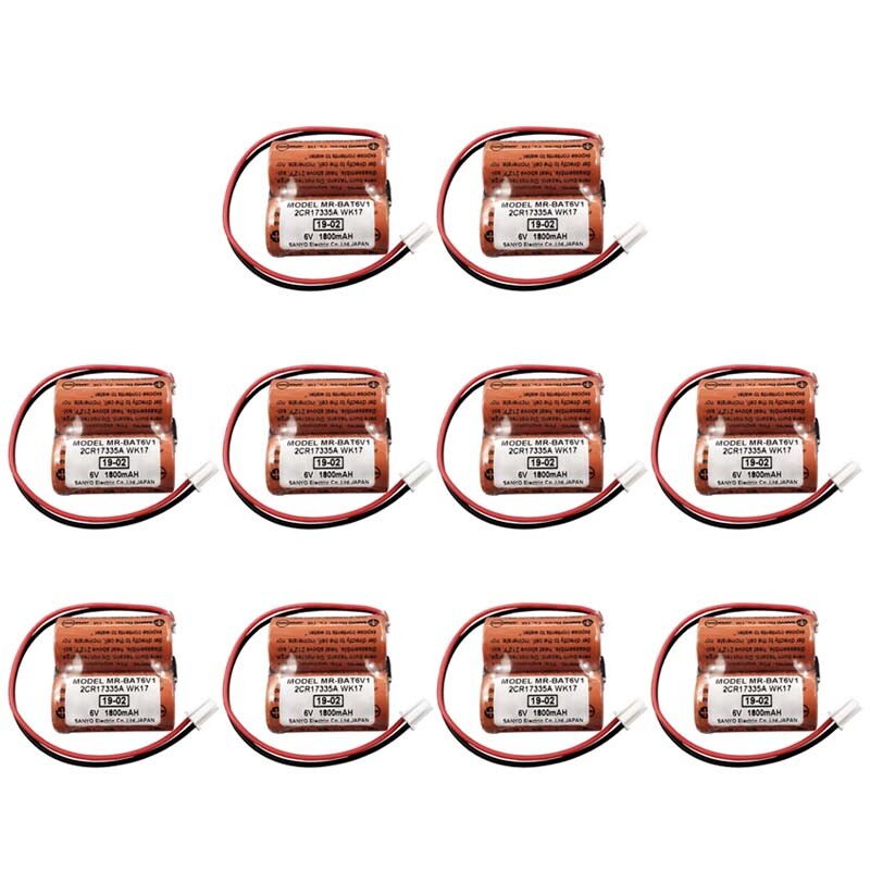 (10 Pack) For Mitsubishi MR-BAT6V1 2CR17335A WK17 6V 1800mAh battery with Plug