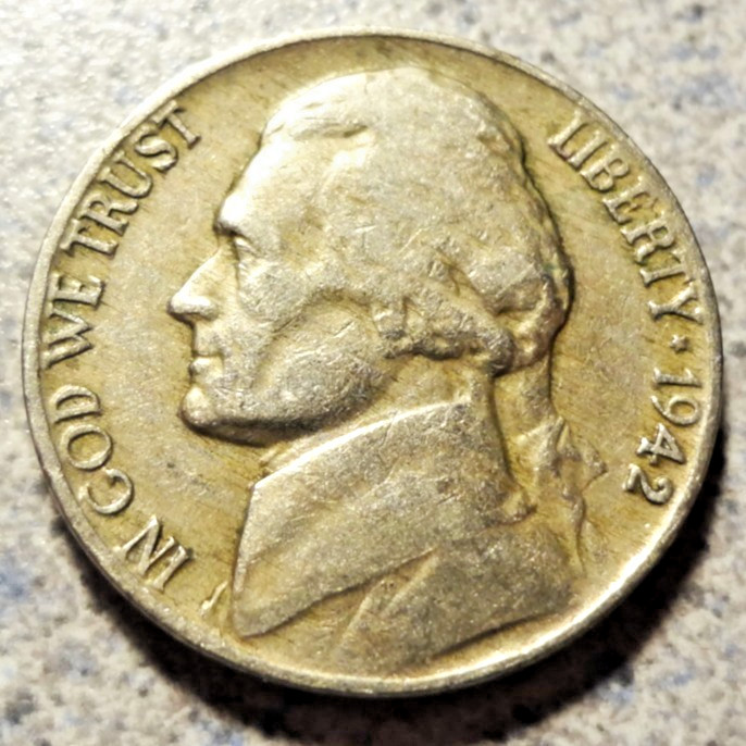 1942-P Type 1 Jefferson Nickel - Circulated -  - 4 Available