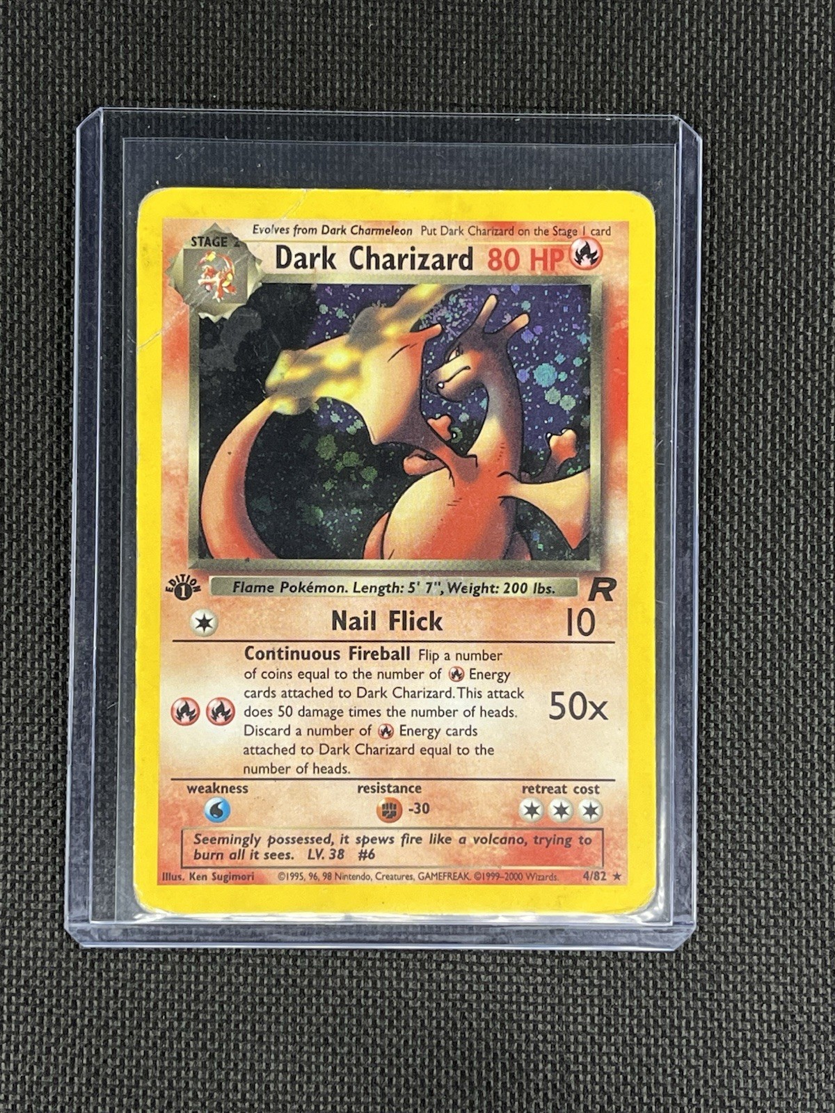 Pokemon TCG 1999 Team Rocket 1st Edition #4/82 Dark Charizard Holo Rare Pokemon TCG 1999 Team Rocket 1st Edition #4/82 Dark Charizard Holo Rare