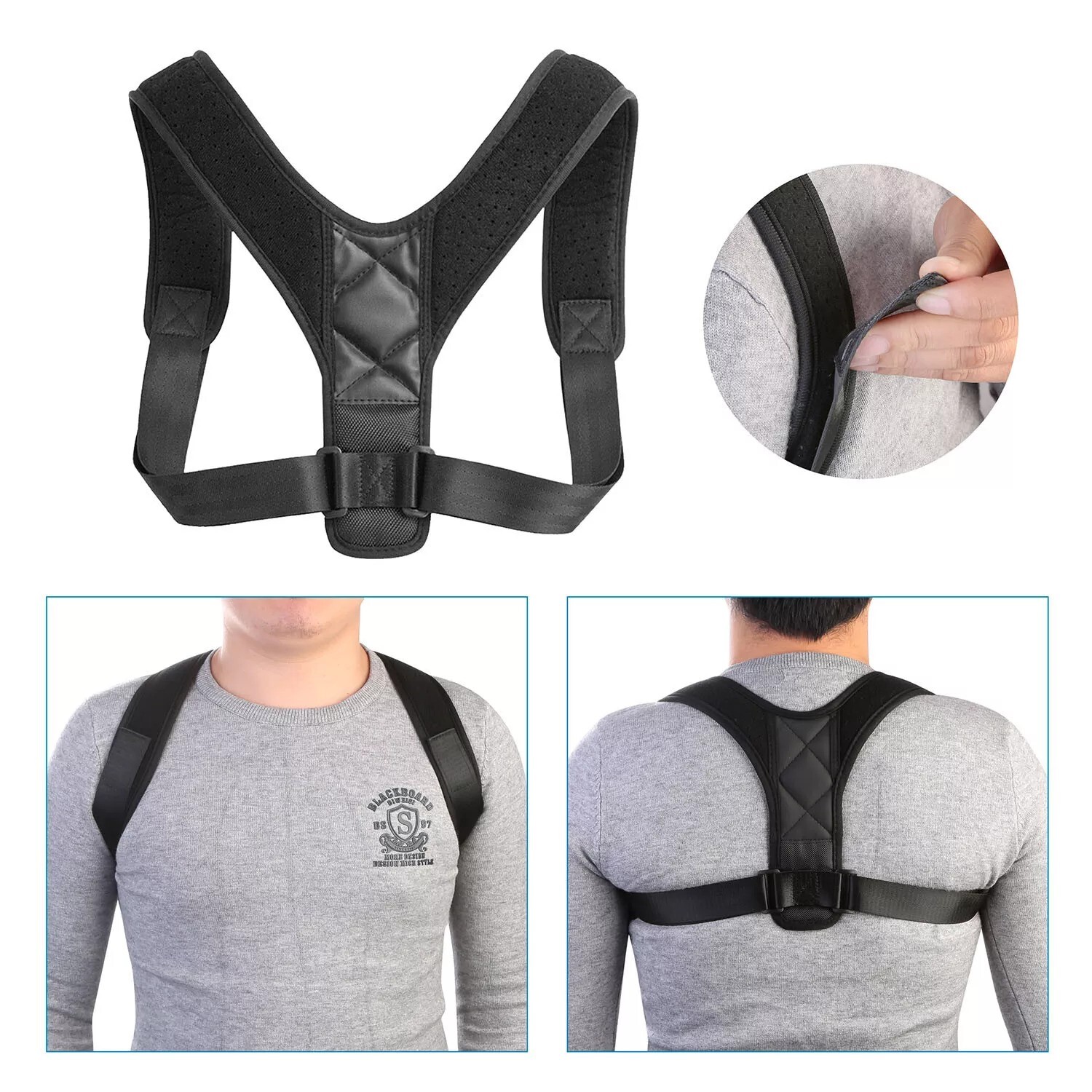 Adjustable Posture Corrector Back Shoulder Support Correct Brace Belt Men Women Adjustable Posture Corrector Back Shoulder Support Correct Brace Belt Men Women