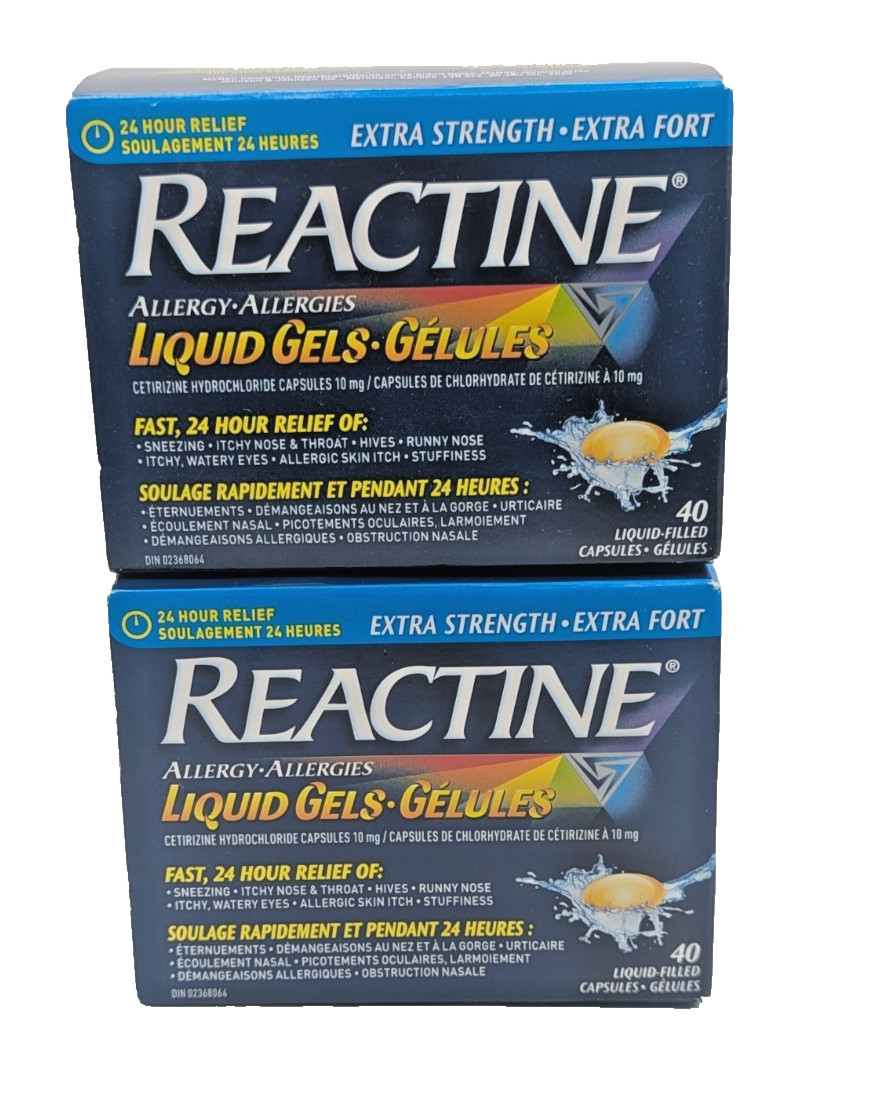 2x Reactine Extra Strength 40 Tablets 24 Hour Allergy R Medicine 2025/05