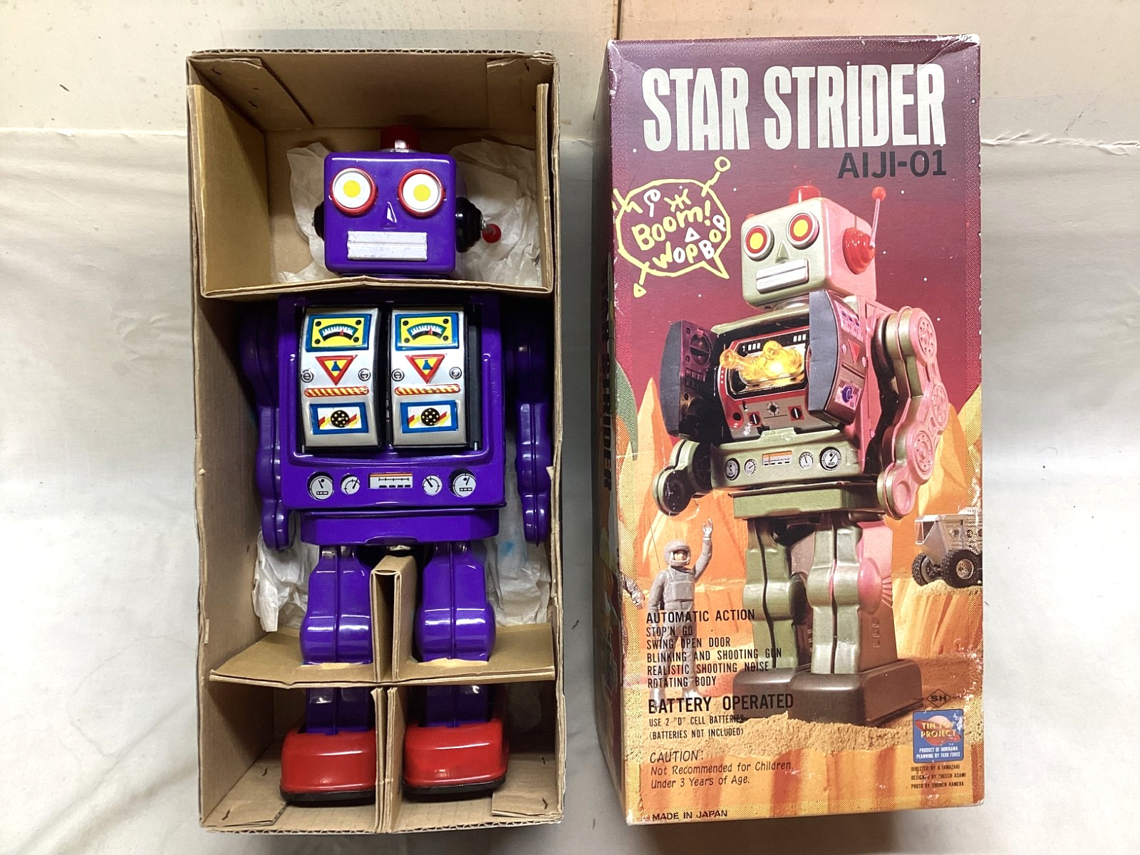 HORIKAWA Tin Toy Robot Vintage JAPAN Star Strider w/ Box & Inserts AIJI-01