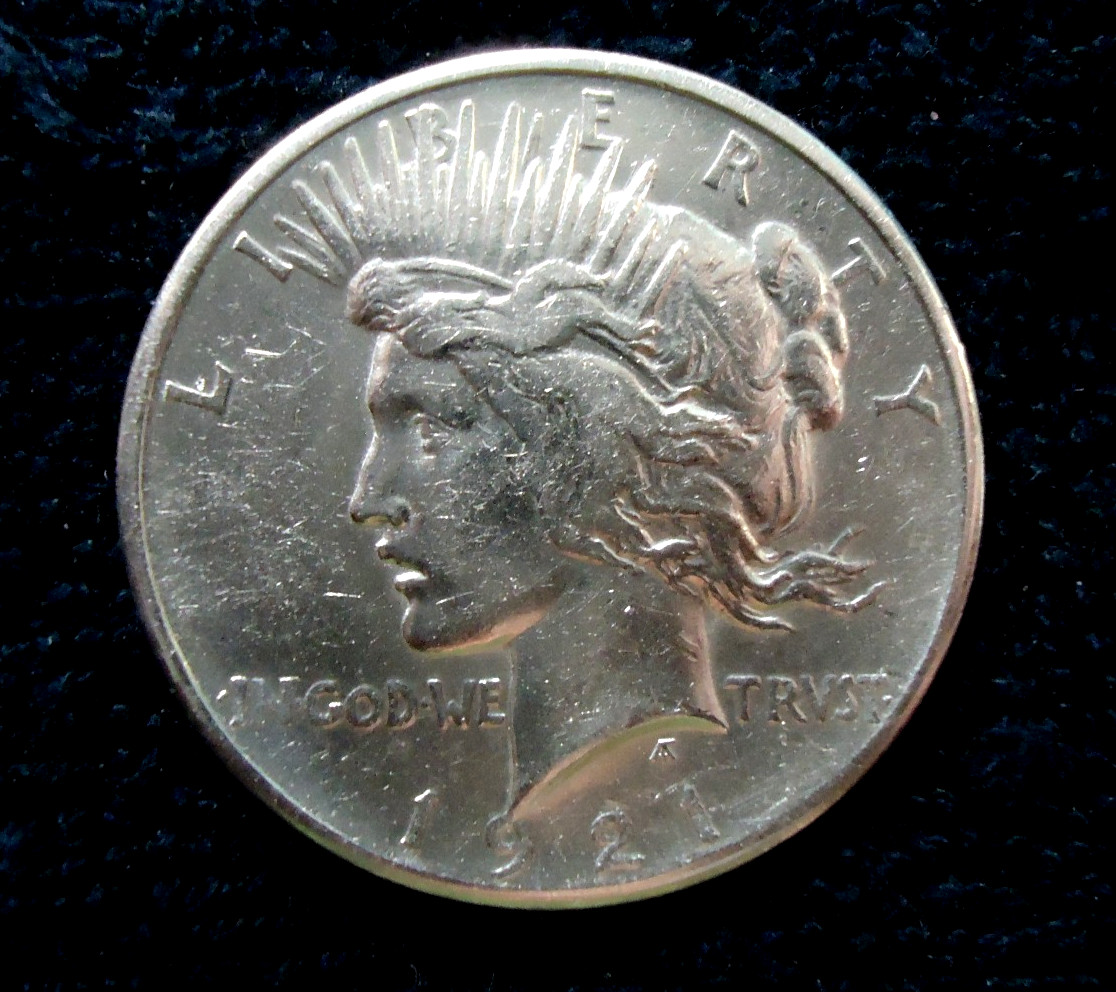 RARE 1921-p High Relief PEACE $1 Dollar Silver Coin KET Date 1st Year Issue UNC
