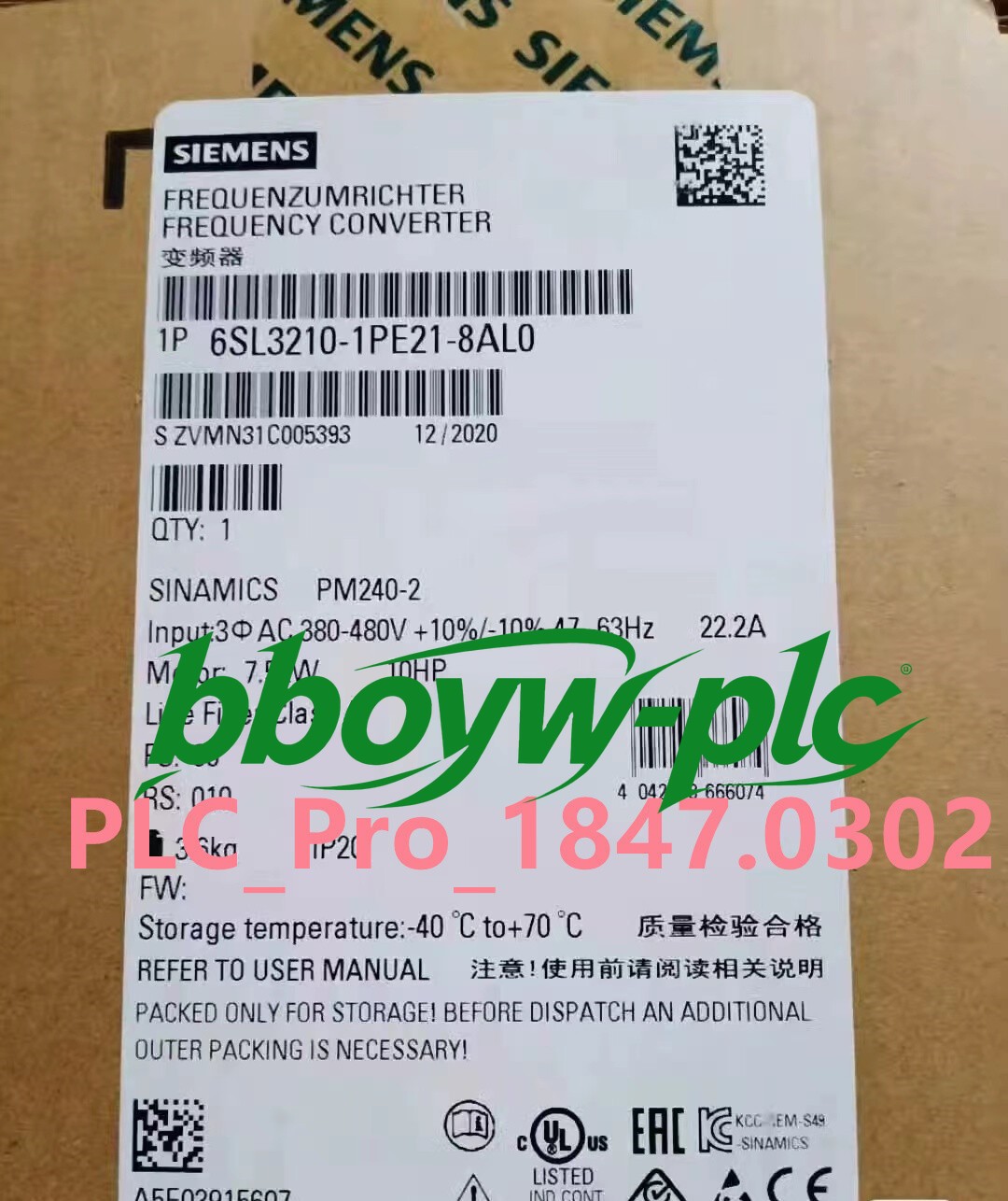6SL3210-1PE21-8AL0 1PCS Brand New Siemens 6SL3 210-1PE21-8AL0 Fast delivery
