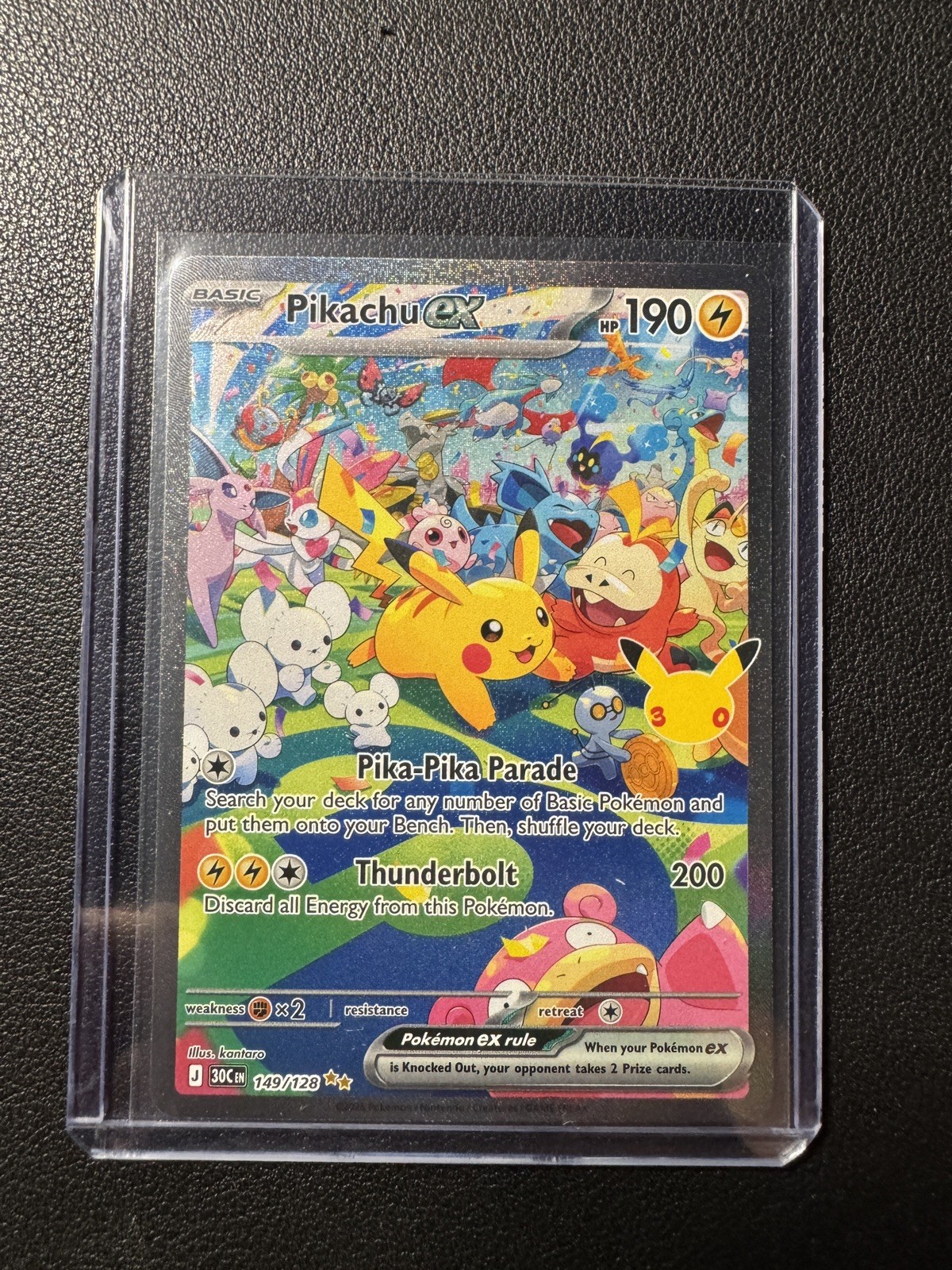 Pokemon Pikachu ex 149/128 30th Celebration SIR Pokemon Pikachu ex 149/128 30th Celebration SIR