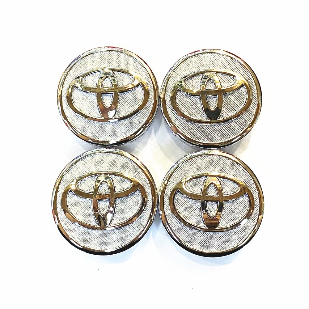 Set of 4 Toyota Wheel Center Caps 57mm Silver Chrome Fits Corolla Prius Yaris