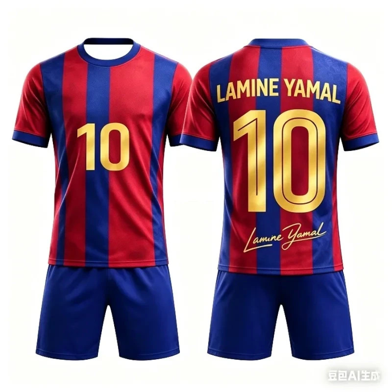 Football Lamine Yamal No.10 Kids Adults T-Shirt Shorts Set Summer Sportswear