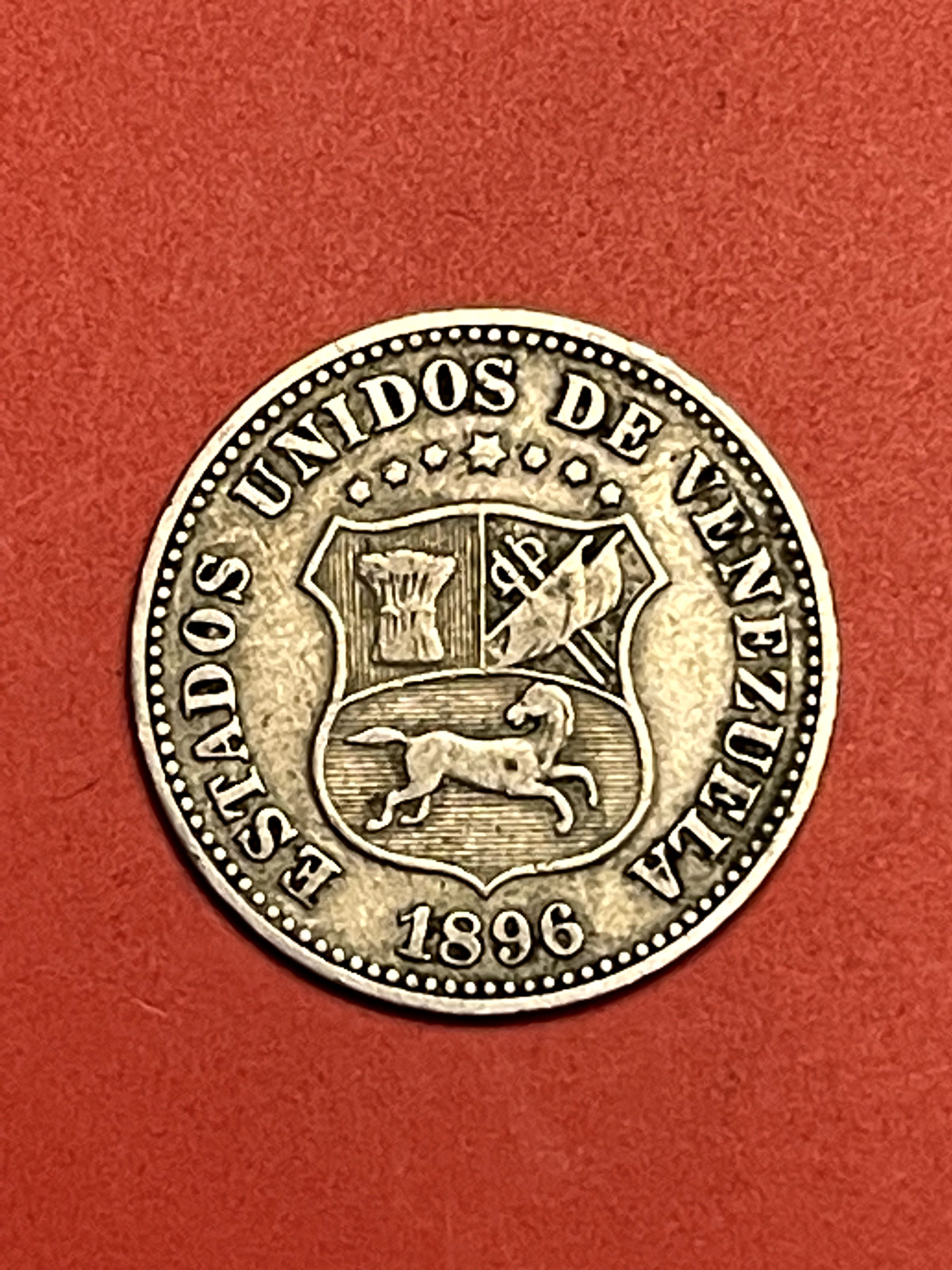 Venezuela 1896 five 5 Centimos Very nice details