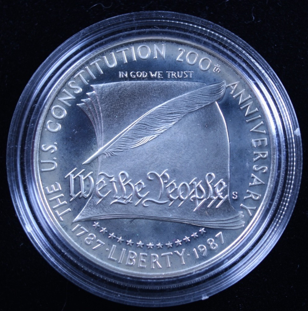 1987-S US Constitution 200th Anniversary Silver Dollar Commemorative Proof 90%
