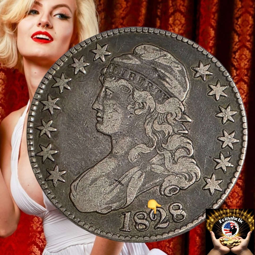 1828 Capped Bust Half Dollar, Curl Base 2, No Knob, CH VF, Rare & Scarce 1828 Capped Bust Half Dollar, Curl Base 2, No Knob, CH VF, Rare & Scarce