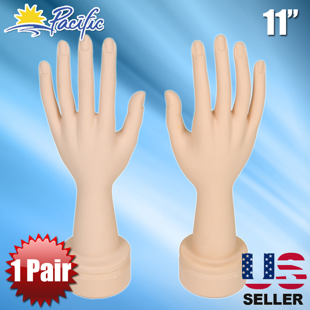 Mannequin movable Flexible Hand Display Jewelry Bracelet nail ring holder 1 pair