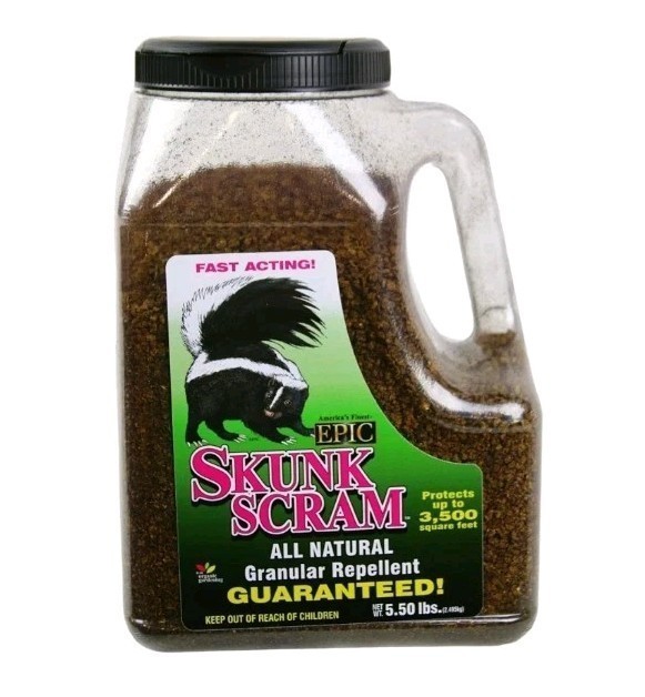 EPIC SKUNK SCRAM ALL NATURAL GRANULAR REPELLENT (5.50 LBS) NEW - UNUSED EPIC SKUNK SCRAM ALL NATURAL GRANULAR REPELLENT (5.50 LBS) NEW - UNUSED
