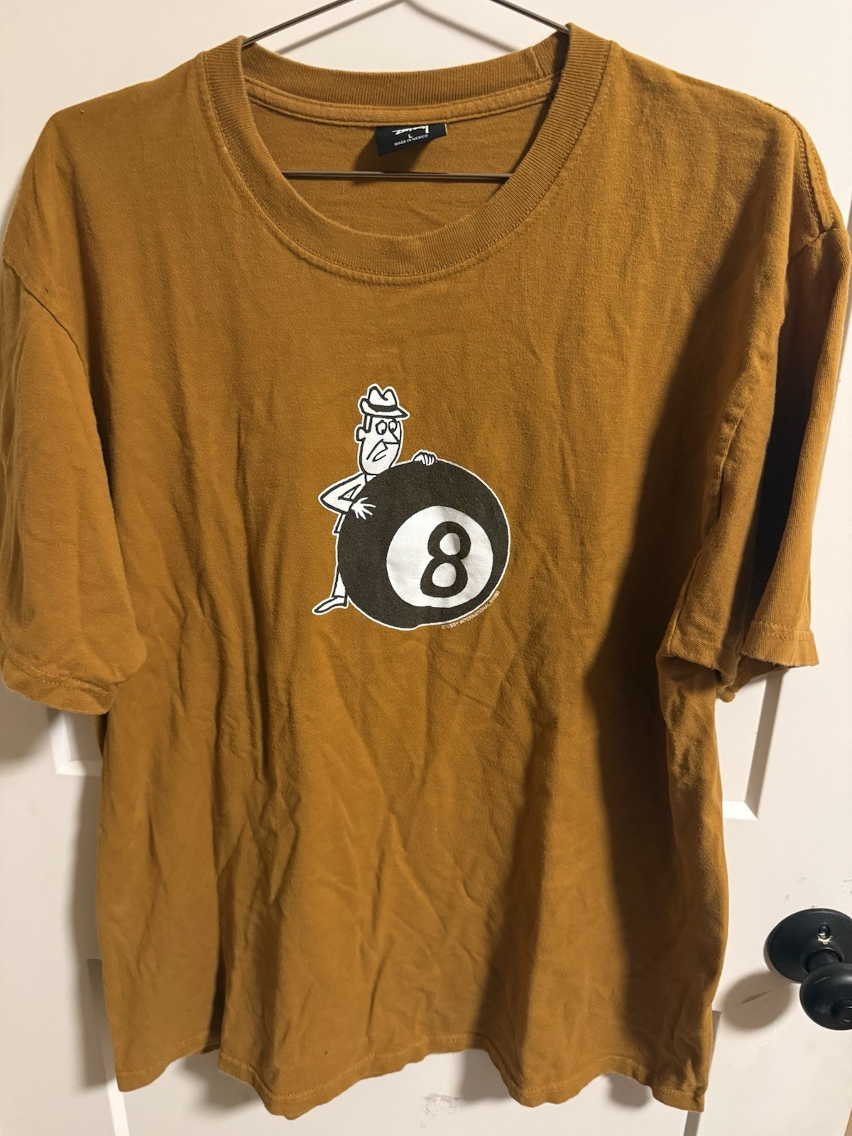 Stussy Behind The 8 Ball Caramel Tee Size Large