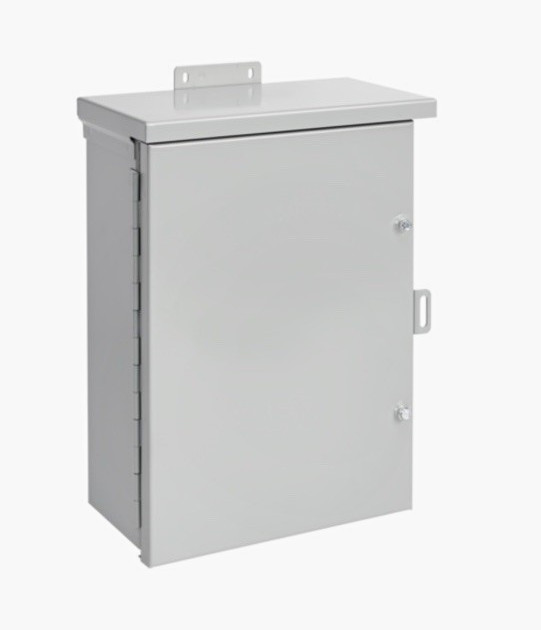 Hoffman A36R3612HCR Hinged Cover Enclosure 36.00x36.00x12.00 Steel Gray. Hoffman A36R3612HCR Hinged Cover Enclosure 36.00x36.00x12.00 Steel Gray.