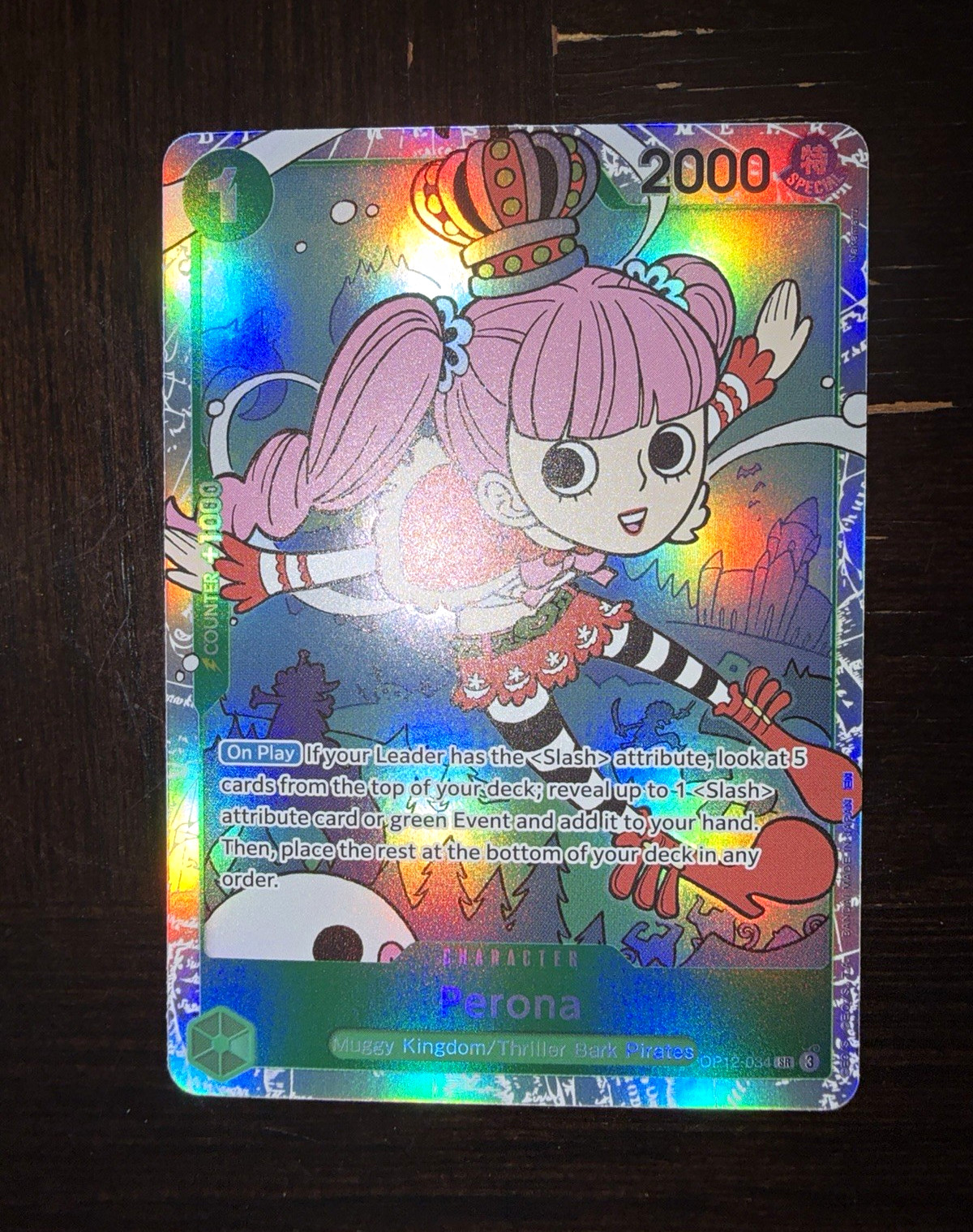 Bandai One Piece Card Game Perona OP12-034 SR Alternate Art Foil English
