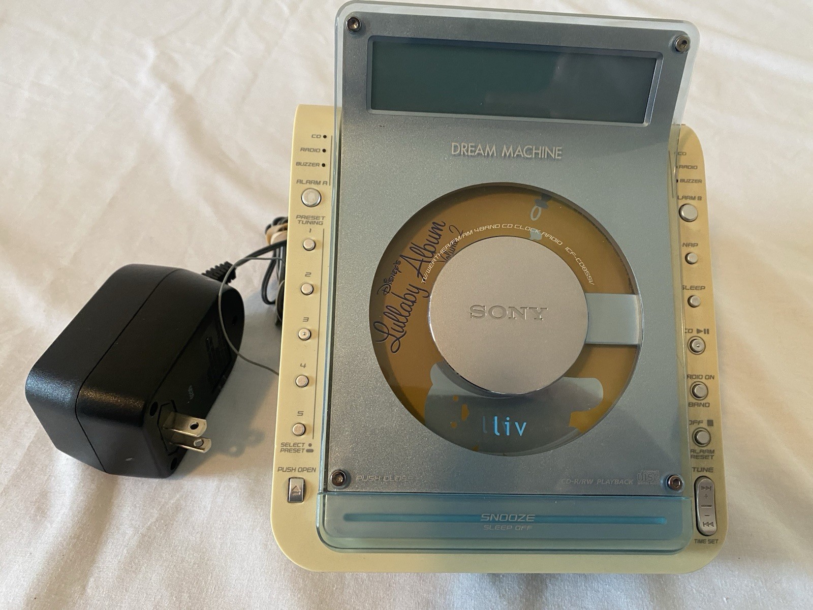 Sony ICF-CD855V Dream Machine CD Clock Radio Dual Alarm AM/FM TESTED and WORKS