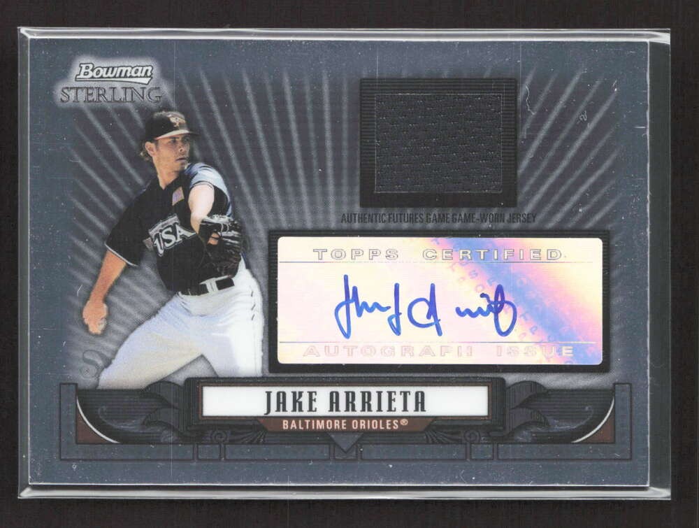 2008 Bowman Sterling Jake Arrieta Prospects Auto Jersey DV5937