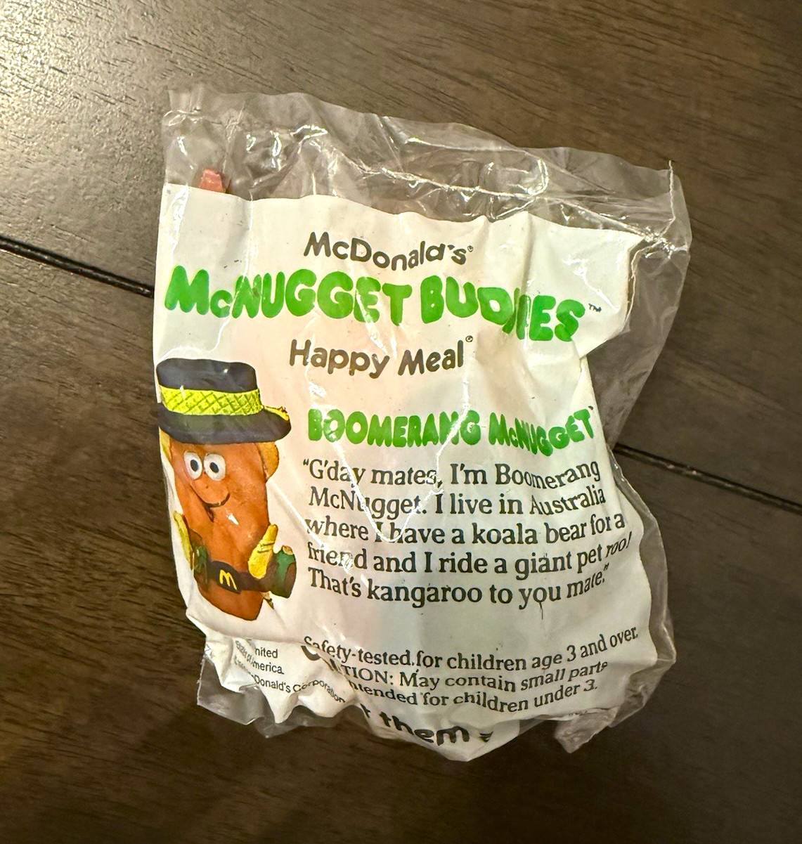 McDonald's McNugget Buddies Happy Meal Toy Boomerang Manatee Vintage 1989