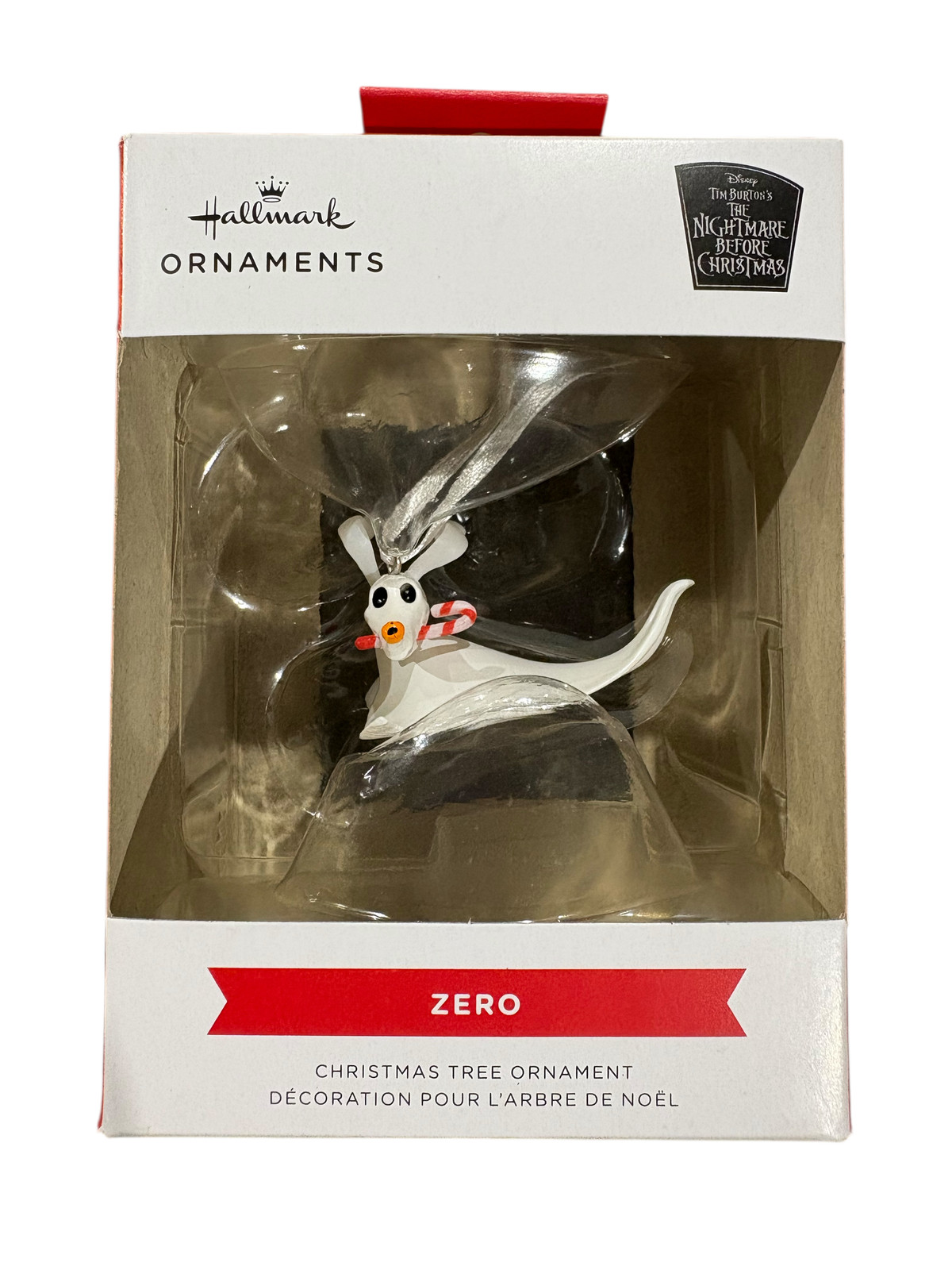 Hallmark, The Nightmare Before Christmas, Zero, Candy Cane, Ornament Hallmark, The Nightmare Before Christmas, Zero, Candy Cane, Ornament
