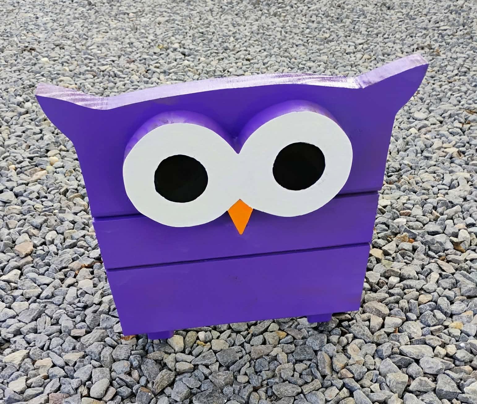 Adorable Unique Handcrafted Purple Owl Planter Box Adorable Unique Handcrafted Purple Owl Planter Box