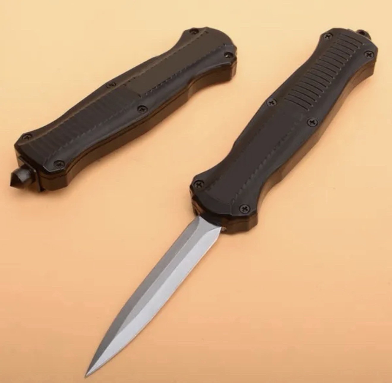 Black Tactical Folding Knife Aluminum Handle Stainless Steel Needle Point Black Tactical Folding Knife Aluminum Handle Stainless Steel Needle Point