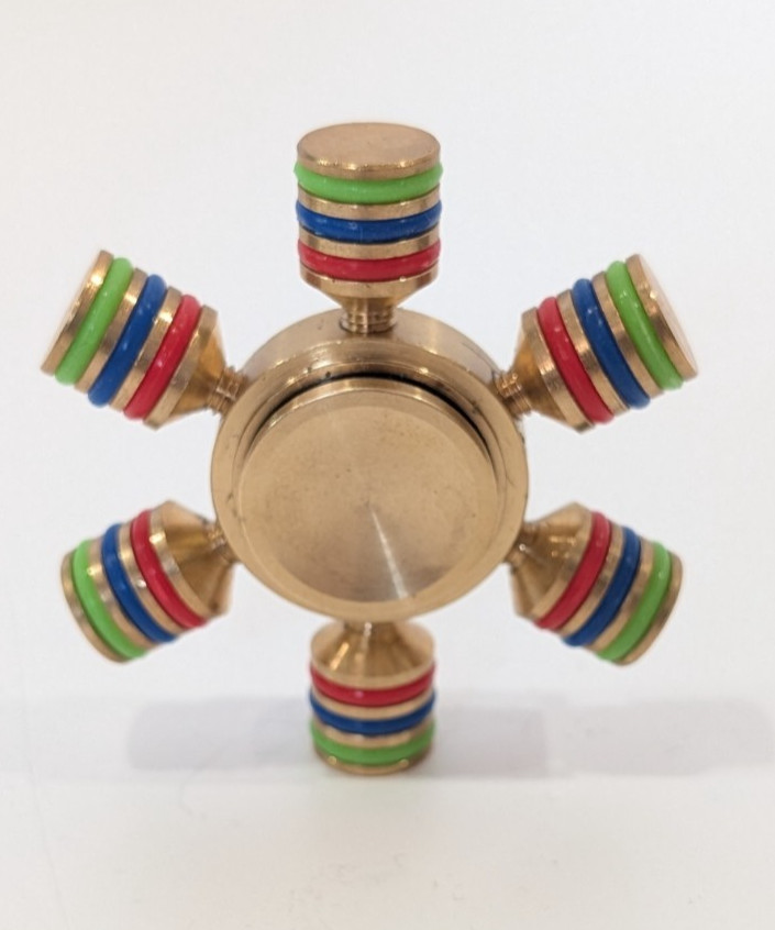 Six Winged Brass Metal Fidget Spinner – Stress & Anxiety Relief Toy