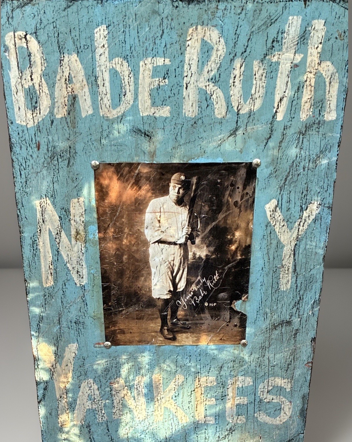 Handmade Babe Ruth NY Yankees Wooden Plate Handmade Babe Ruth NY Yankees Wooden Plate