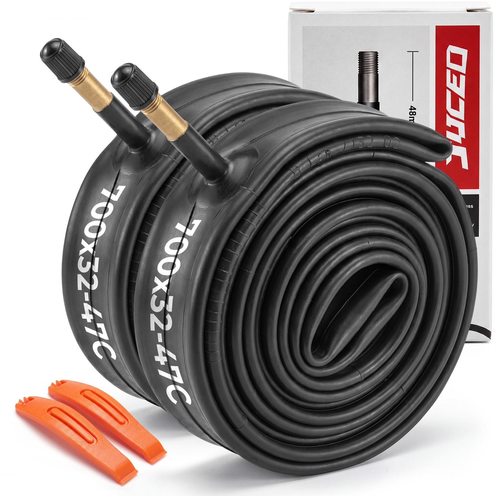 2-PCS 700C Bike Tubes 700x32C/35C/38C/40C/43C/45C/47C(32/47-622) Butyl Rubber