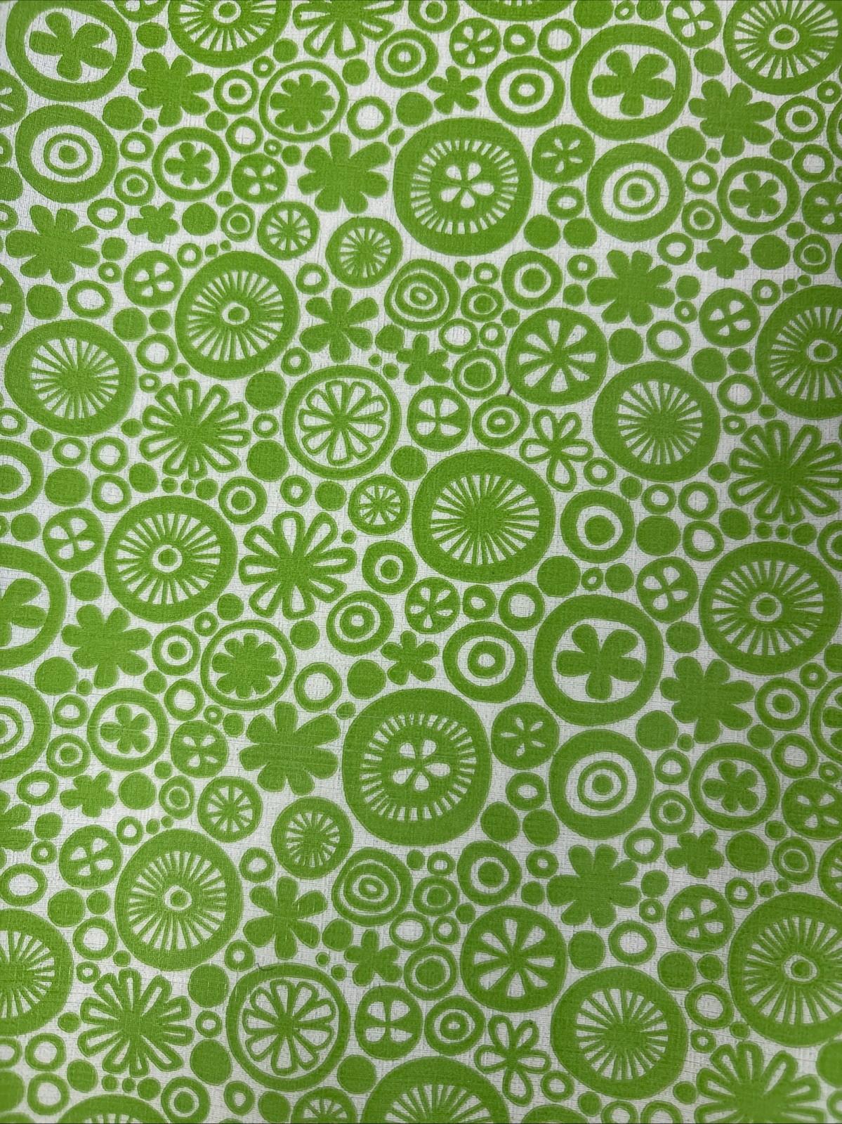 Vtg 1970s Rubbermaid Shelf Liner Contact Paper Green Mod Flower Power 12”x 8.5’