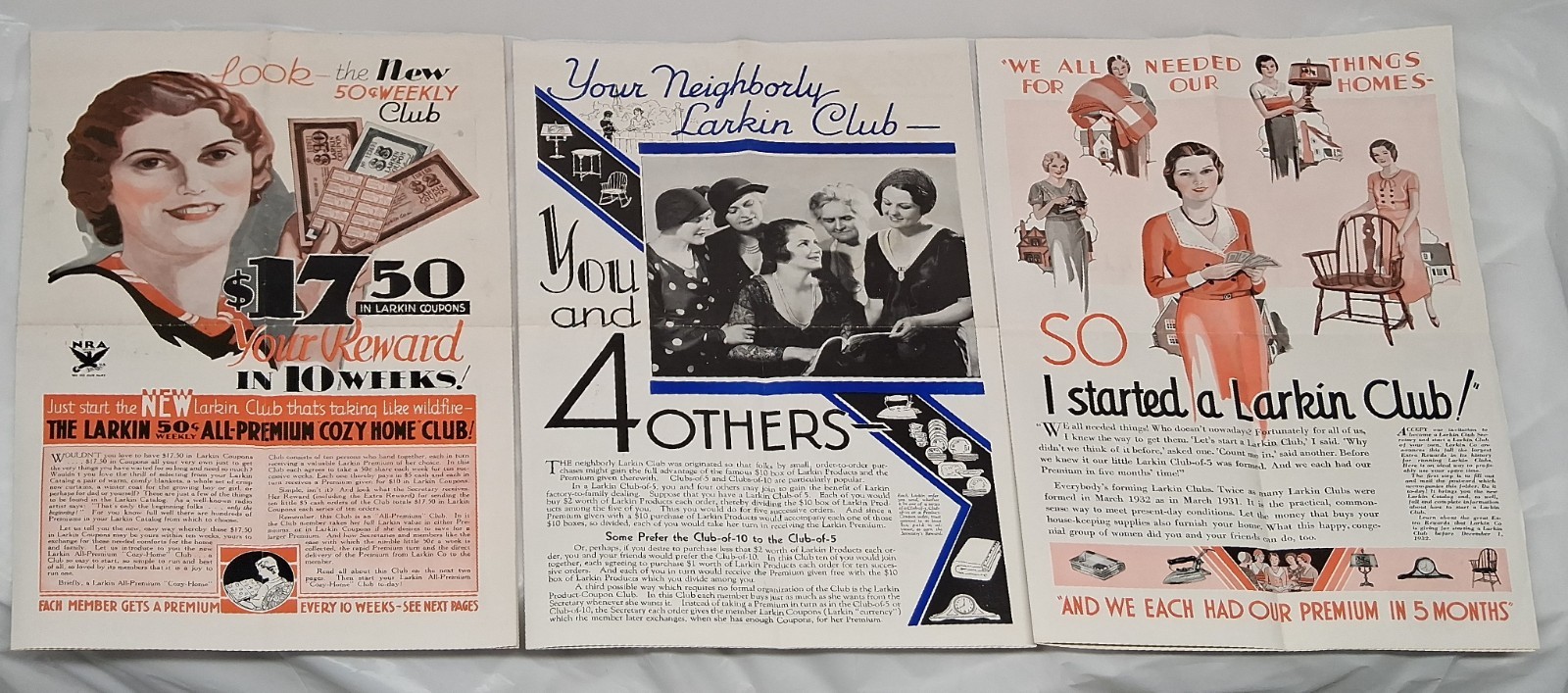 1932–33 Larkin Company Archive 20+ Pcs Original Order Blanks Signed Letters Ads 