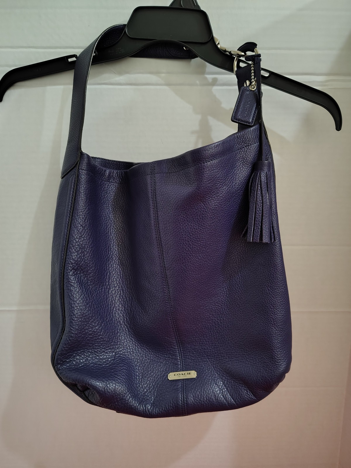 Coach Avery Pebbled Leather Shoulder Tote Hobo Satchel Bag #F23309 Purple Coach Avery Pebbled Leather Shoulder Tote Hobo Satchel Bag #F23309 Purple