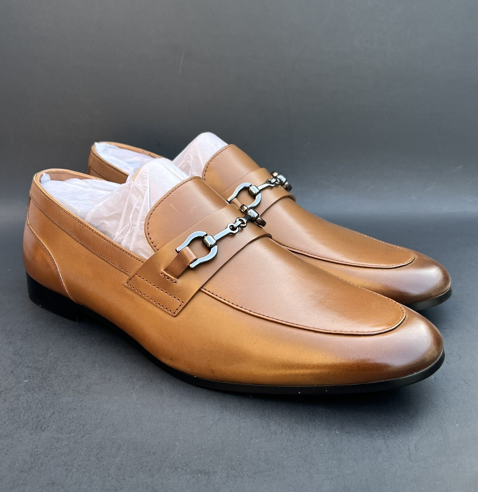 ALDO Men’s Marinho Leather Loafers Brown (Cognac Leather Smooth) 12 US Size