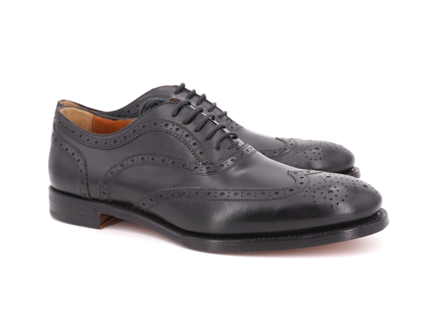 NEW | $1025 DUNHILL EU 43.5 US 9.5 D WING TIP BLACK LEATHER OXFORD BALMORAL NEW | $1025 DUNHILL EU 43.5 US 9.5 D WING TIP BLACK LEATHER OXFORD BALMORAL
