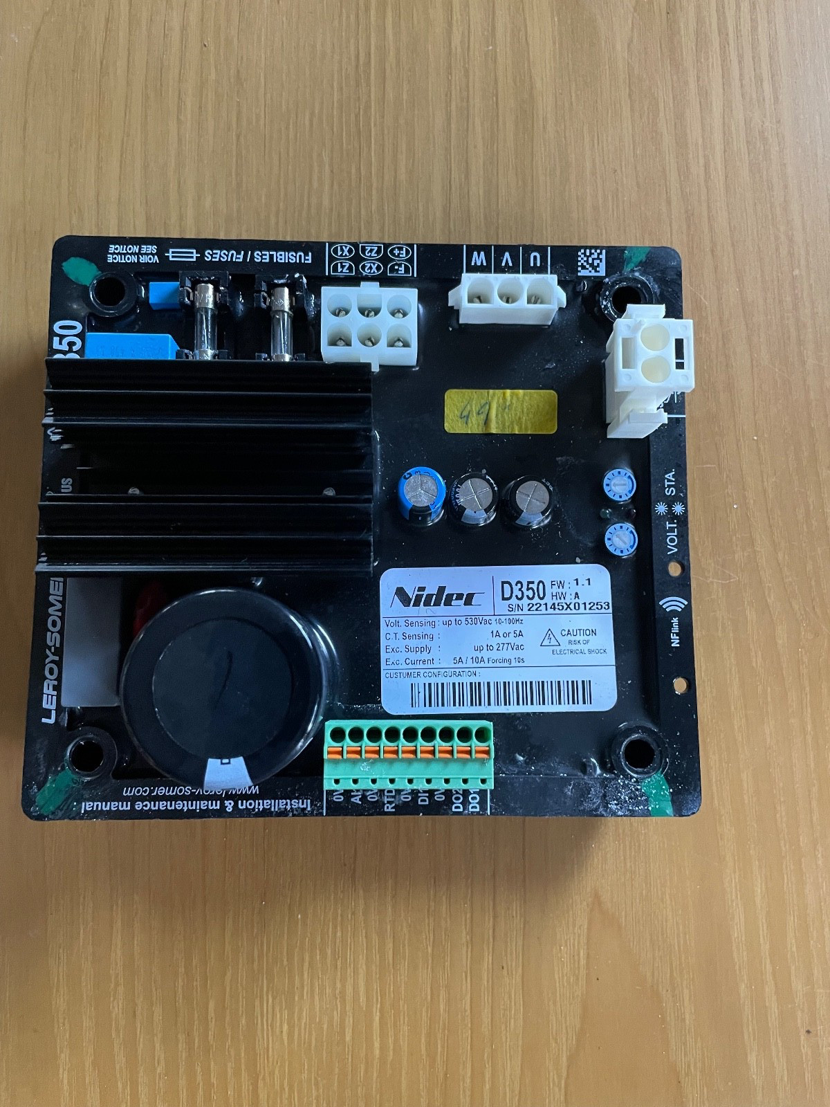 NIDEC CORP D350 Digital Automatic Voltage Regulator