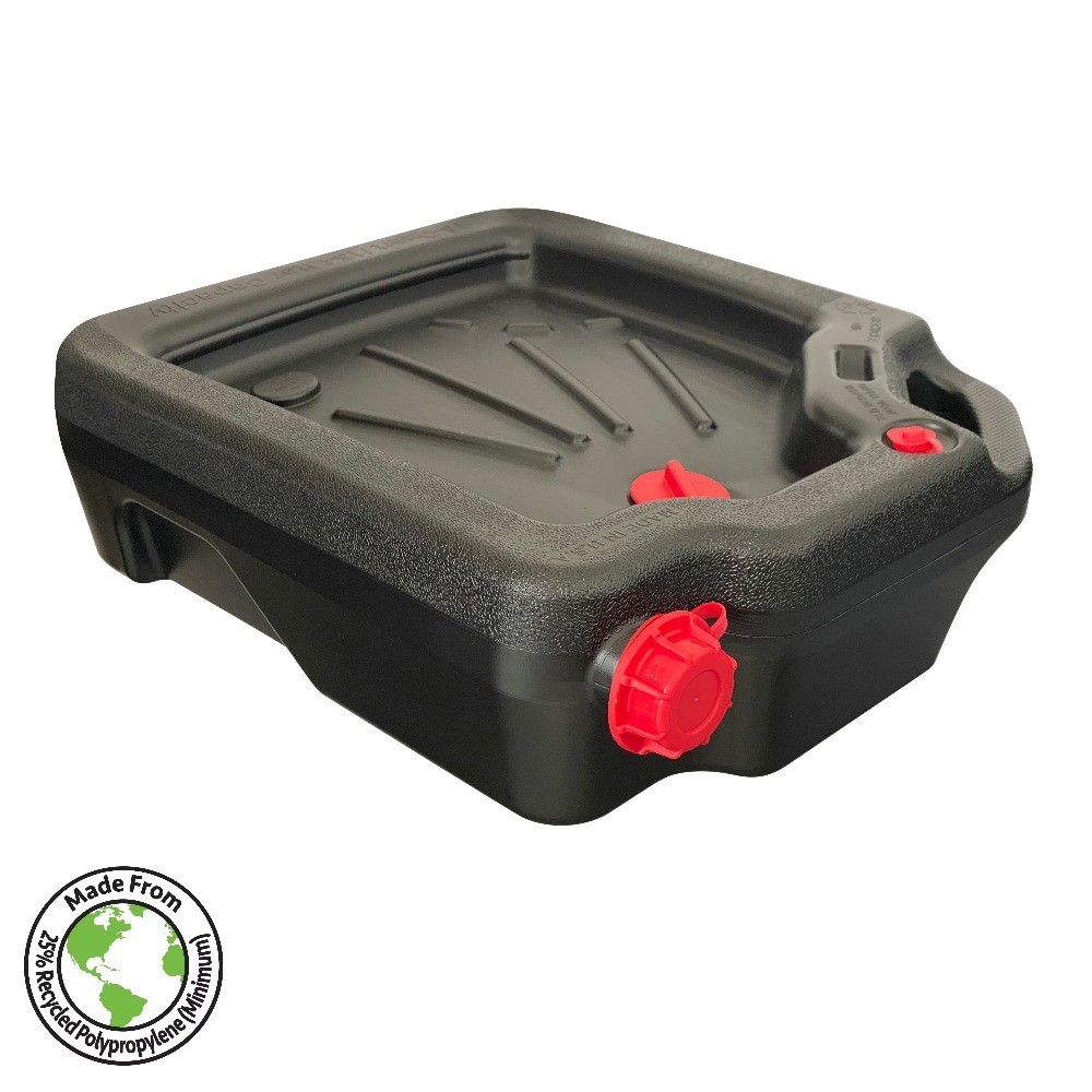 16-Quart Automotive Oil Drain Pan with Spout and Handle for Easy Fluid Disposal