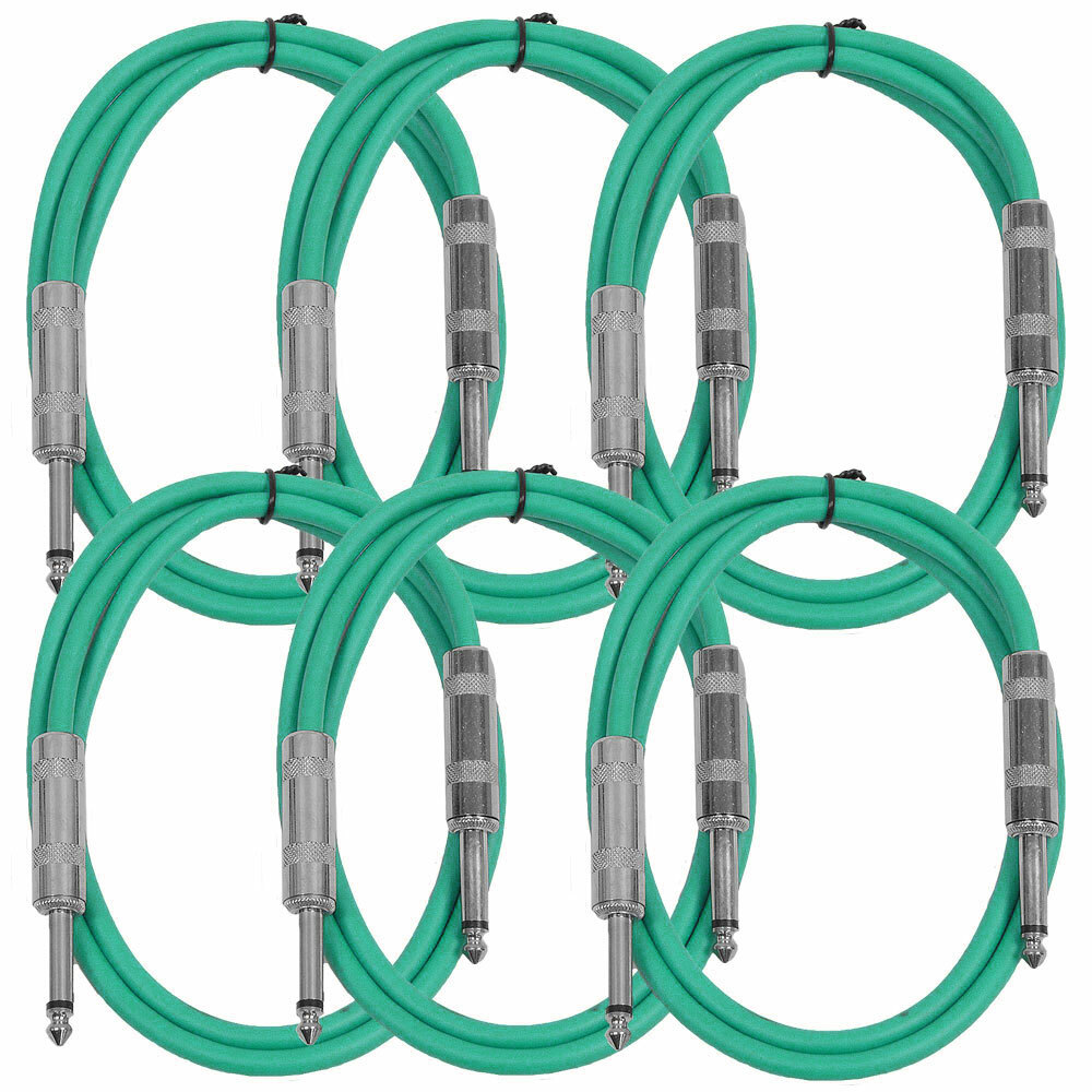 SEISMIC AUDIO New 6 PACK Green 1/4\ SEISMIC AUDIO New 6 PACK Green 1/4\