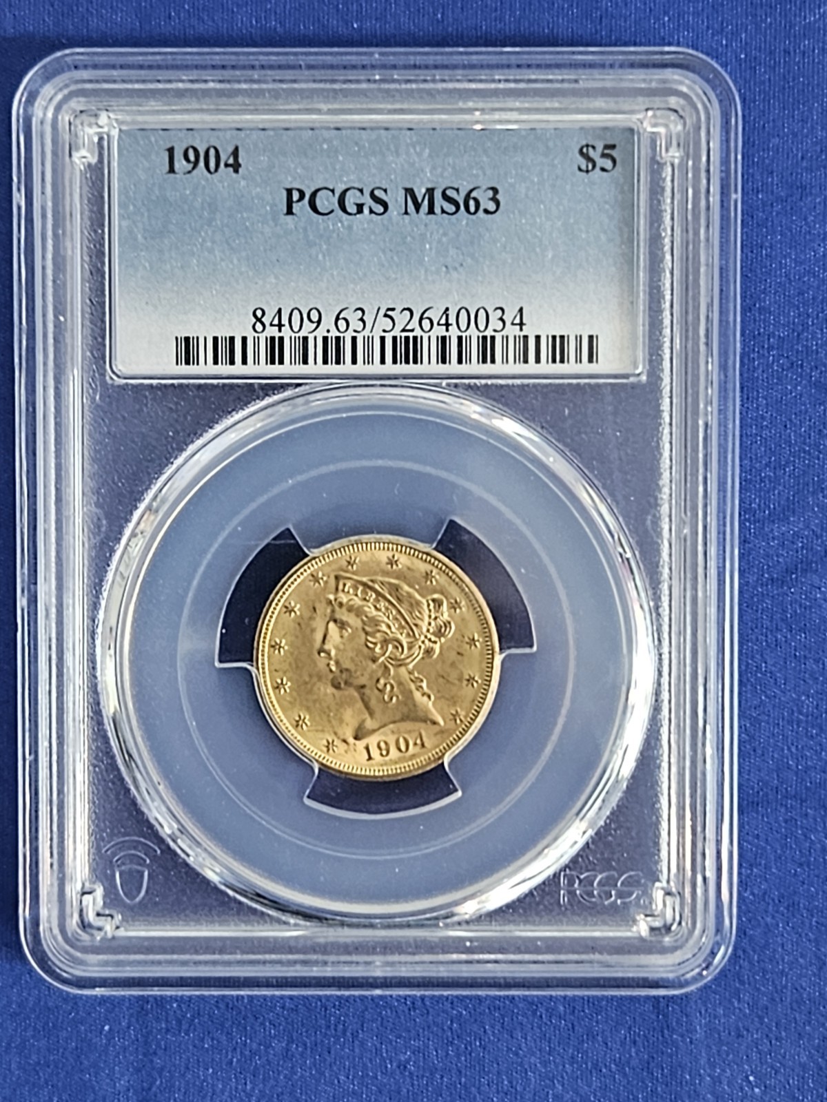 1904 Pre-33 $5 Liberty Gold Half Eagle Coin PCGS MS63 1904 Pre-33 $5 Liberty Gold Half Eagle Coin PCGS MS63