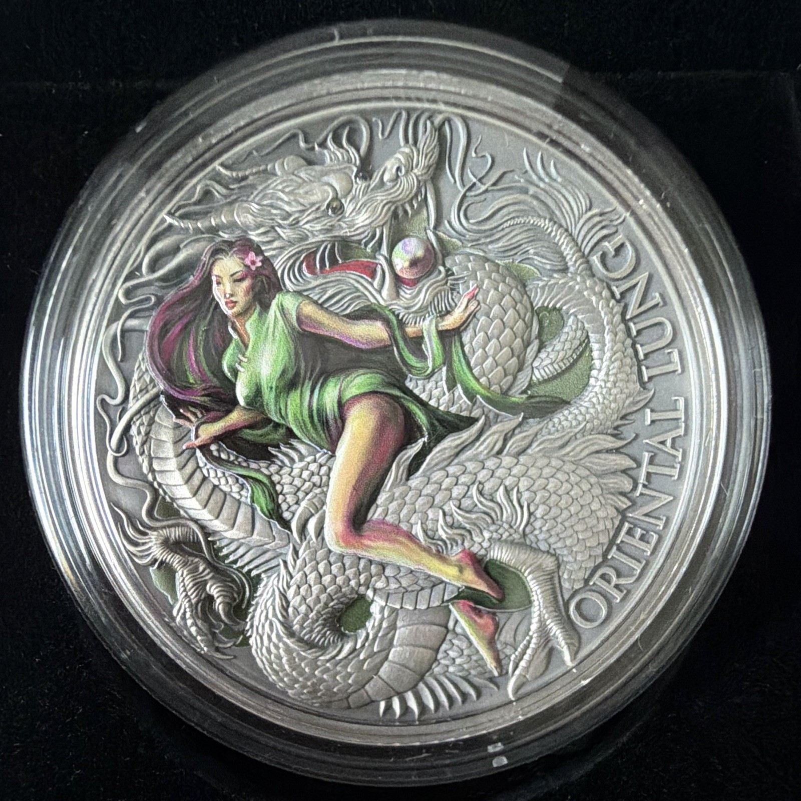 Mint XXI 2024 Cameroon 2000 Francs CFA Oriental Lung 2oz Silver .999 Antique Mint XXI 2024 Cameroon 2000 Francs CFA Oriental Lung 2oz Silver .999 Antique