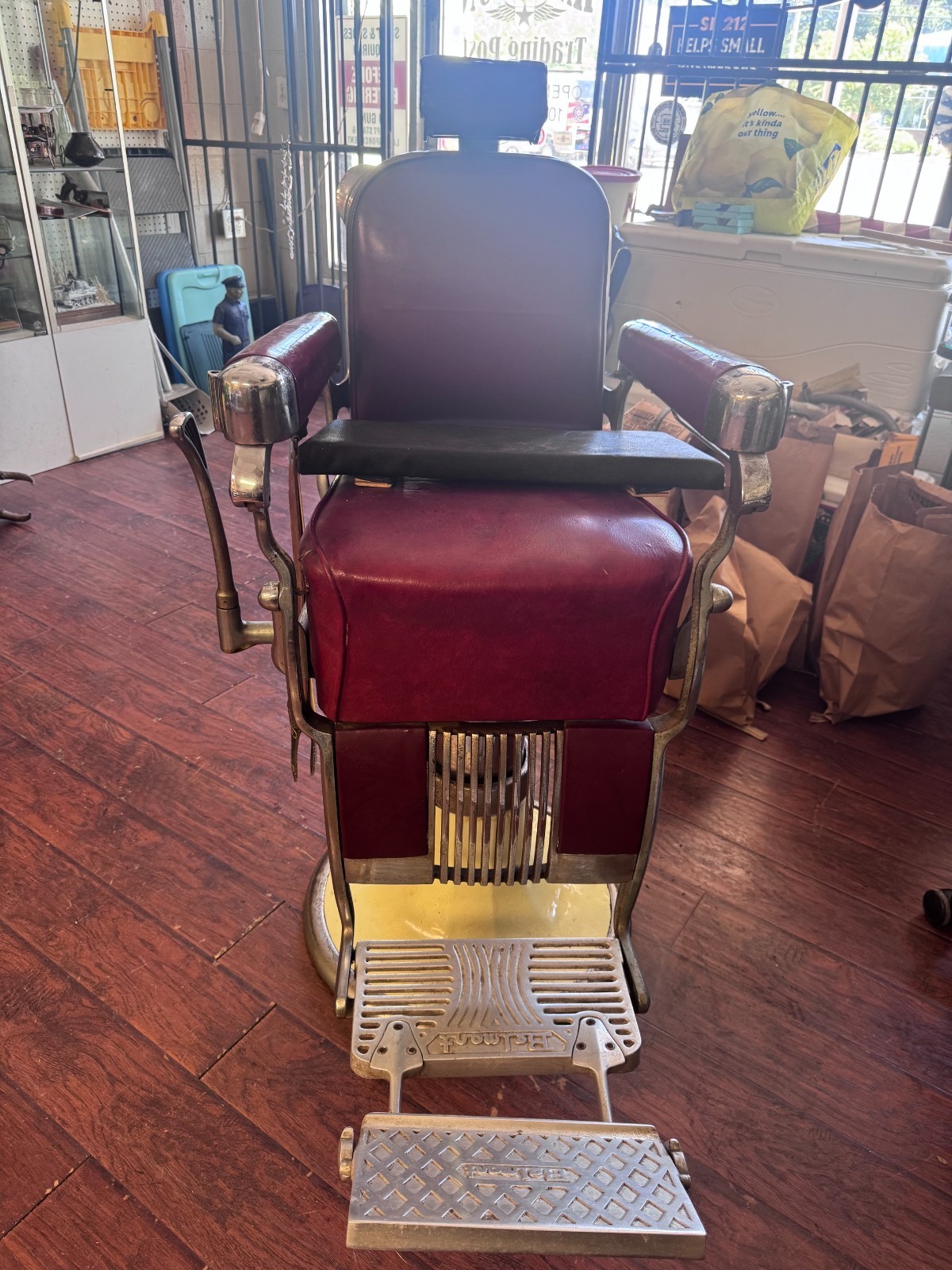 Vintage 1950s Belmont Barber Chair - Cast Iron & Porcelain (AS IS)