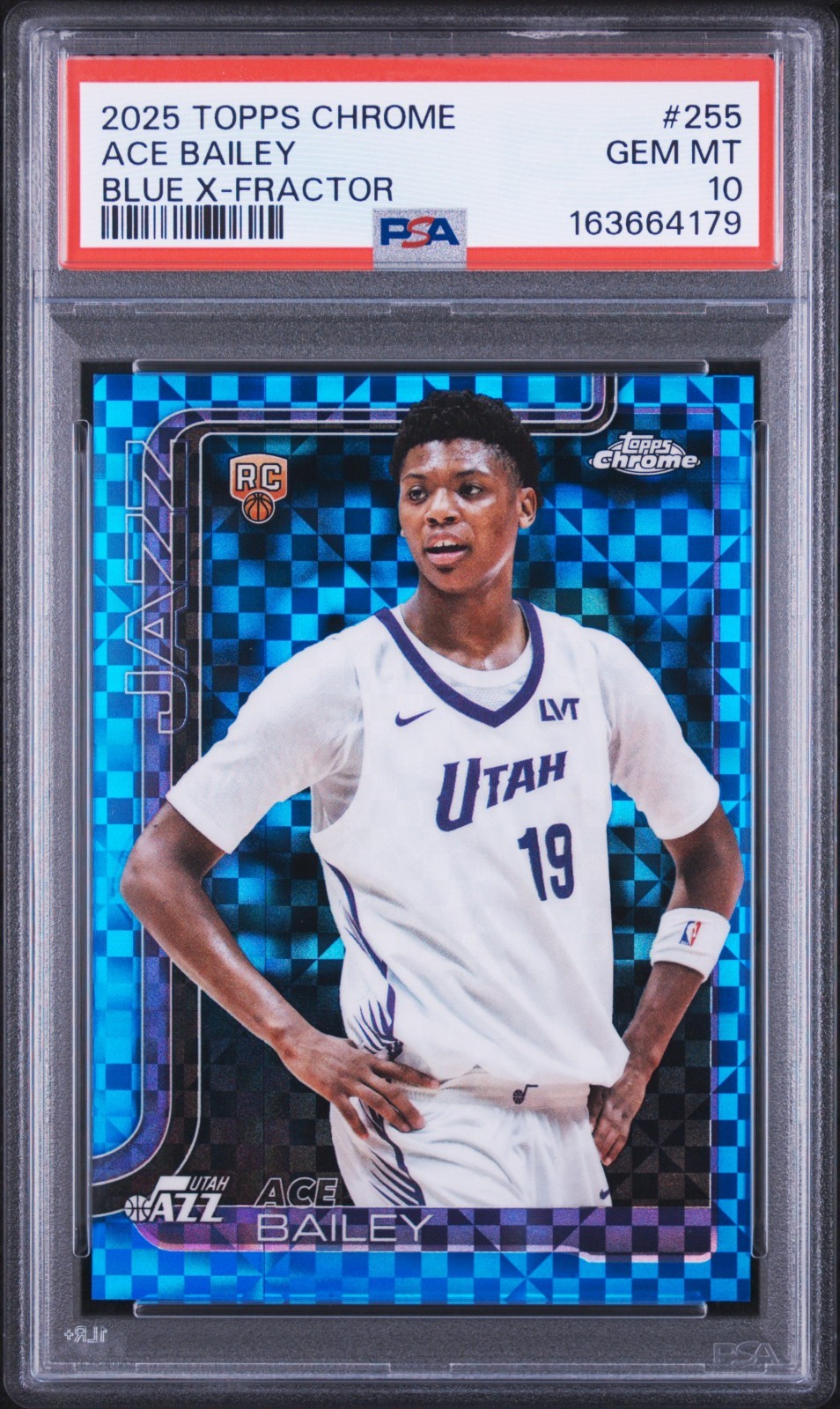 Ace Bailey 2025-26 Topps Chrome Blue X-Fractor RC #255 PSA 10 GEM MINT