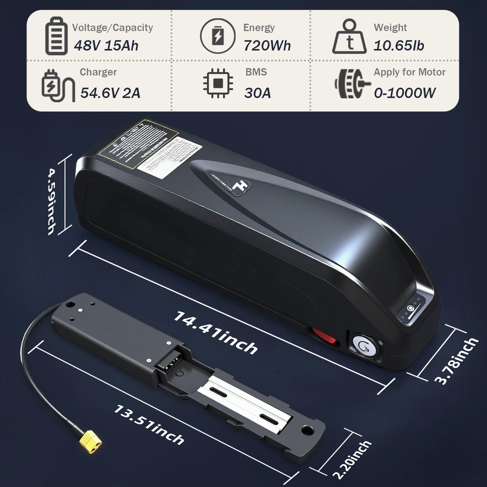 48V 15-25Ah Large Capacity Battery For 200-1500W Motor Battery 48V 15-25Ah Large Capacity Battery For 200-1500W Motor Battery