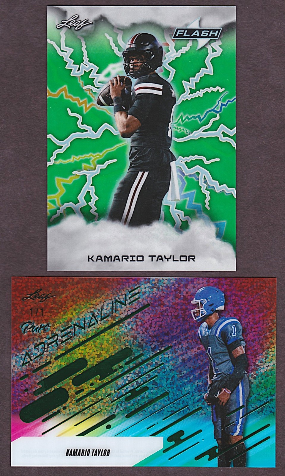 2025 Leaf Eclectic Flash & Pure Adrenaline Kamario Taylor RC Green 1/1 Miss St